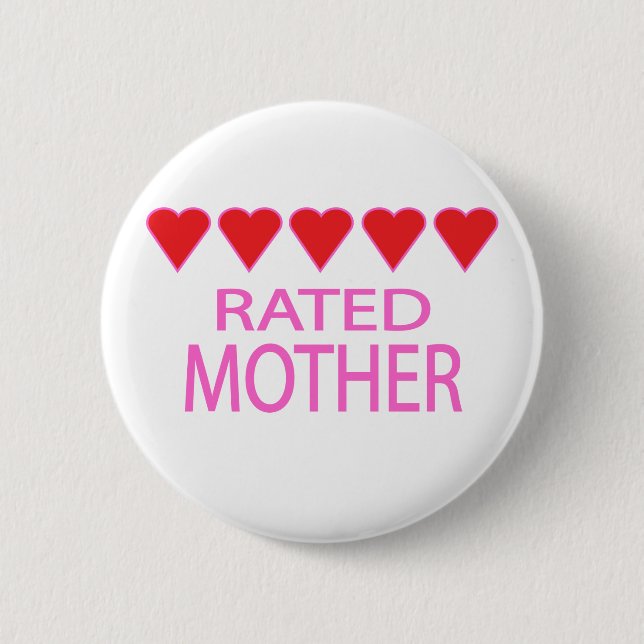 Five Heart Mother 2 Inch Round Button (Front)