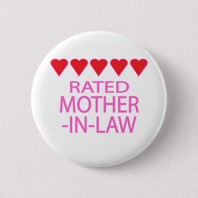 Five Heart Mother-In-Law 2 Inch Round Button (Front)