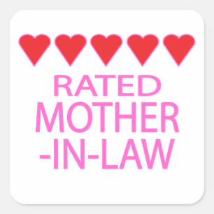 Five Heart Mother-In-Law Square Sticker