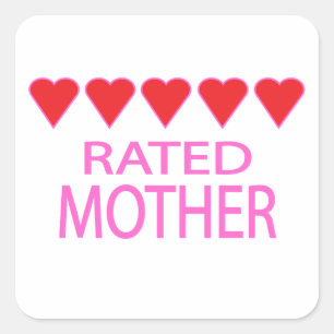 Five Heart Mother Square Sticker