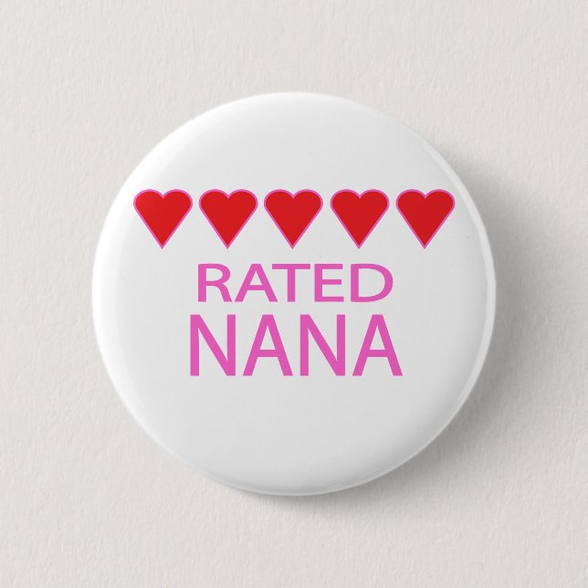 Five Heart Nana 2 Inch Round Button (Front)