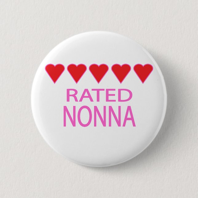 Five Heart Nonna 2 Inch Round Button (Front)