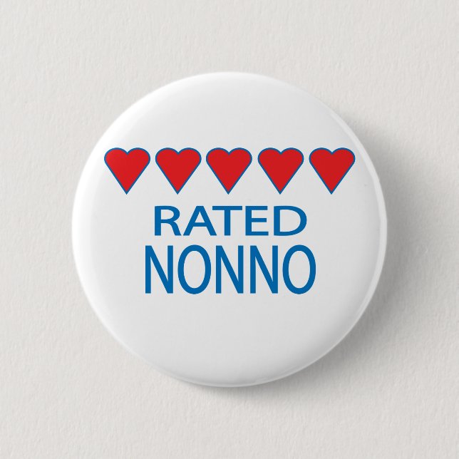 Five Heart Nonno 2 Inch Round Button (Front)