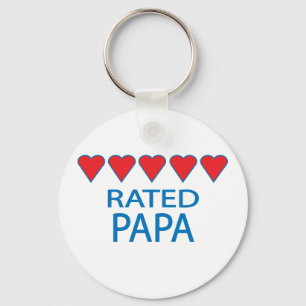 Five Heart Papa Keychain