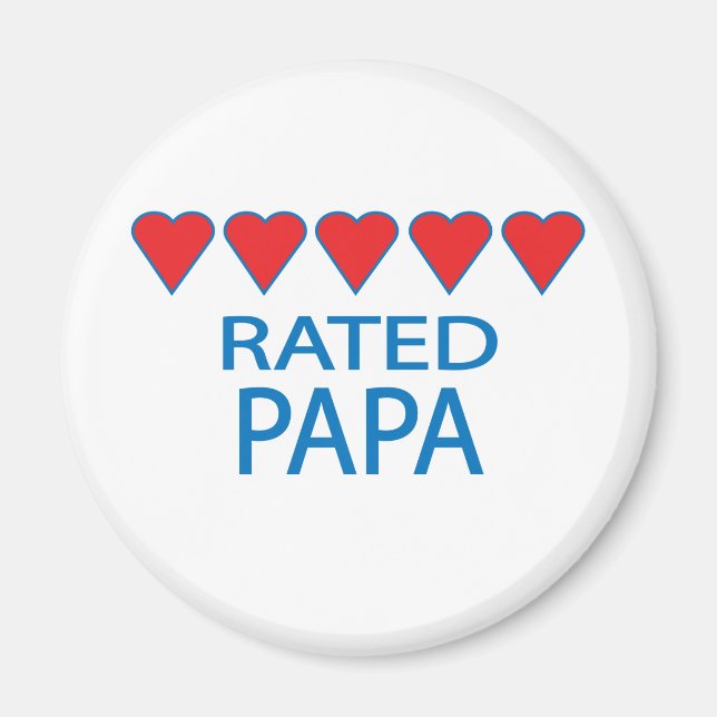 Five Heart Papa Magnet (Front)