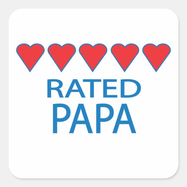 Five Heart Papa Square Sticker (Front)
