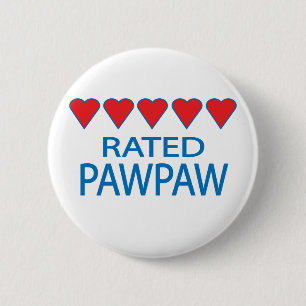 Five Heart PawPaw 2 Inch Round Button