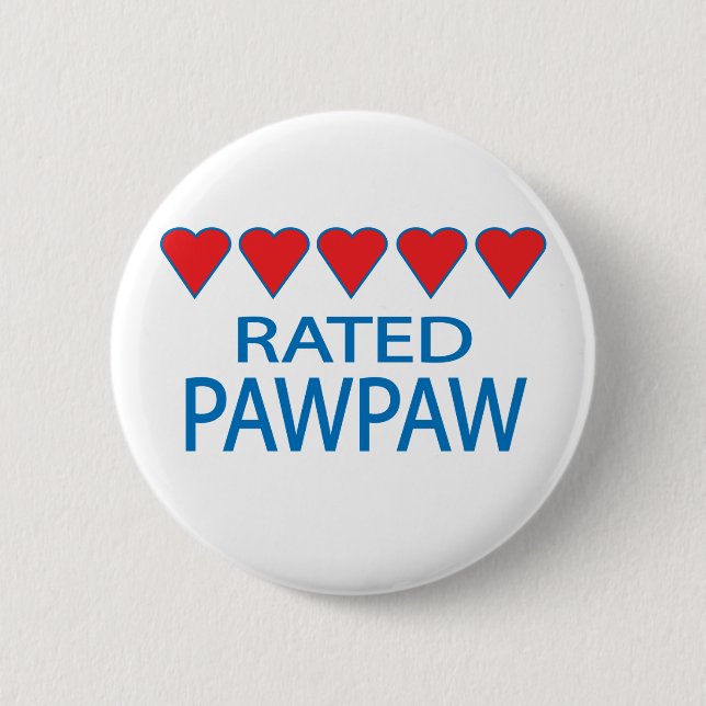 Five Heart PawPaw 2 Inch Round Button (Front)