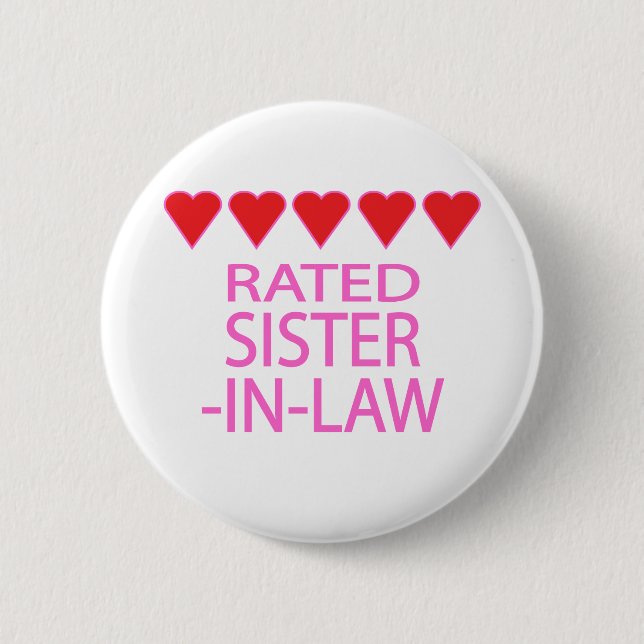 Five Heart Sister-In-Law 2 Inch Round Button (Front)