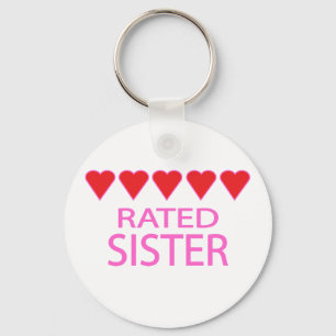 Five Heart Sister Keychain