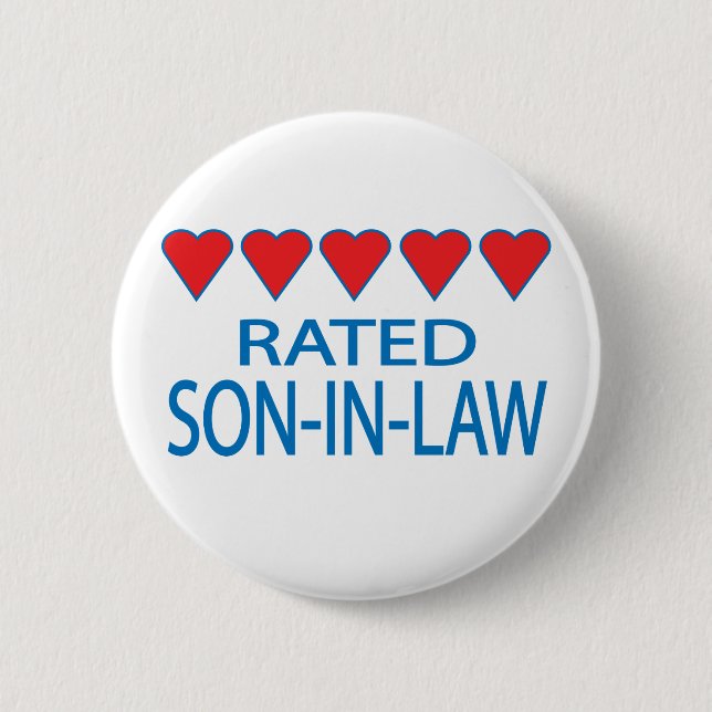 Five Heart Son-In-Law 2 Inch Round Button (Front)