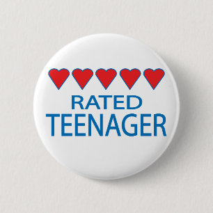 Five Heart Teenager 2 Inch Round Button