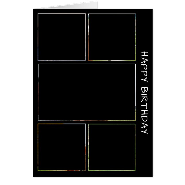 Five HORSE Photo Birthday Collage Birthday Card (Front)