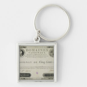 Five hundred livres banknote, 19th June 1791 Keychain