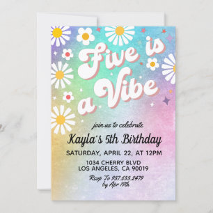 Five is a Vibe 5th Birthday Invitation