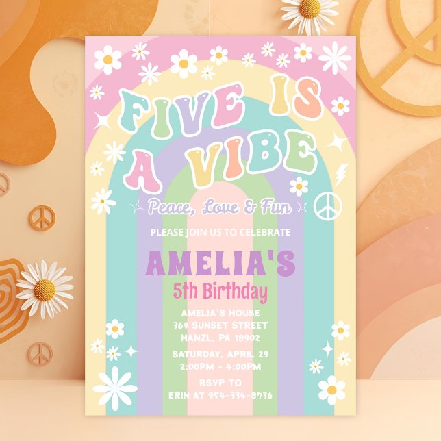 Five is a vibe birthday invitation (Creator Uploaded)
