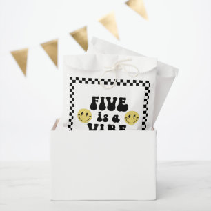 Five is a Vibe   Boys Happy Face 5th Birthday Favour Bag