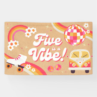 Five is a Vibe Retro Birthday Banner