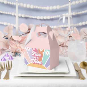 Five is a Vibe Retro Sunshine Rainbow Daisy Favor Box