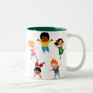 Five Kids Cartoon Mug