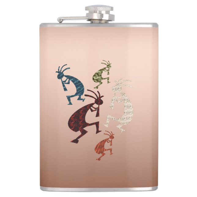 Five Kokopelli Hip Flask (Front)