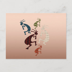Five Kokopelli Postcard