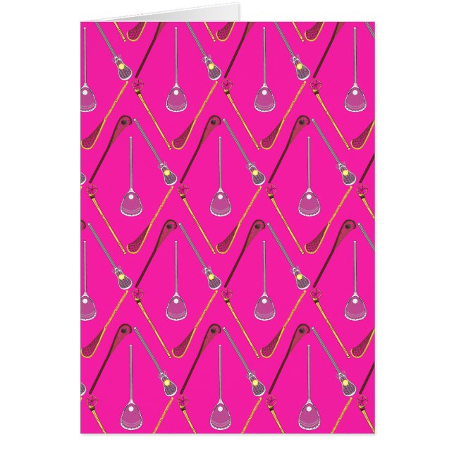 Five Lacrosse Sticks Pink (Front)