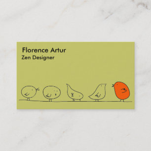 Five Little Birds - Green, Red, Yellow Business Card