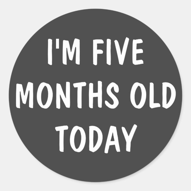 Five Month Old Baby Classic Round Sticker (Front)