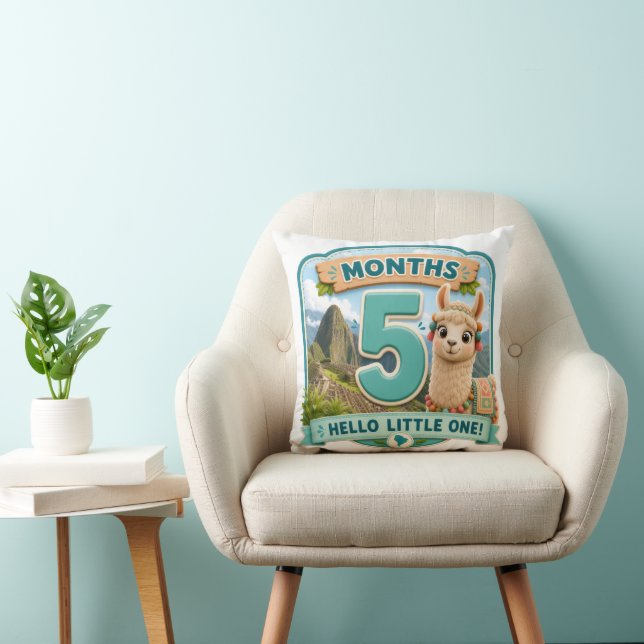 Five Months of Little Adventures Milstone Throw Pillow (Chair)
