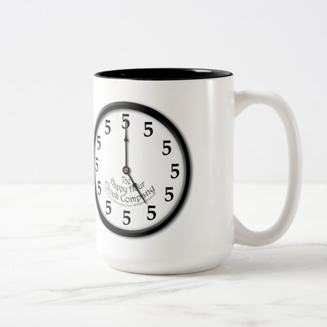 FIVE O'CLOCK CLOCK Two-Tone COFFEE MUG (Right)
