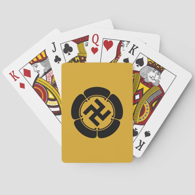 Five of a kind, corner standing, five-way split, m playing cards (Back)