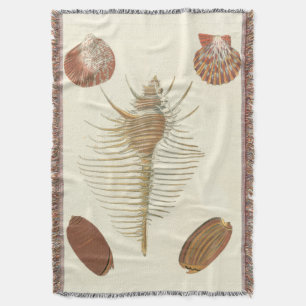 Five of a Kind Seashells Throw Blanket