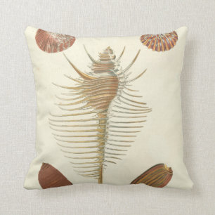Five of a Kind Seashells Throw Pillow