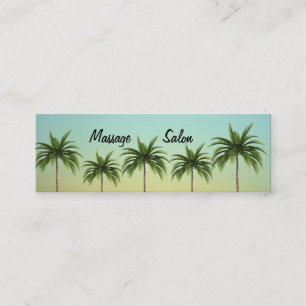 Five Palm Trees in a Row, beach life      Mini Business Card