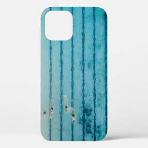 Five people swimming on pool iPhone 12 case
