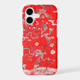 Five Phoenixes in Garden Chinese Red Floral 
