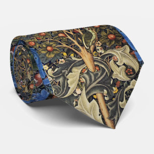 Five Phoenixes in Garden Chinese Yellow Floral Nec Tie