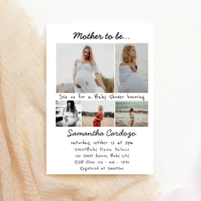 Five Photo Collage Inspirational Baby Shower Invitation (Creator Uploaded)