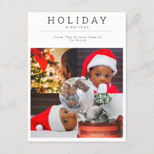 Five Photo Holiday Greetings Photo Personalized Postcard