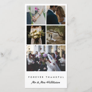 Five Photo   Married Couple Forever Thankful Thank You Card