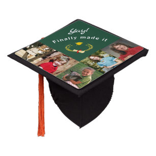 Five Photo with Victory Wreath and Diploma Graduation Cap Topper