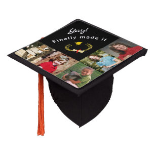 Five Photo with Victory Wreath and Diploma Graduation Cap Topper