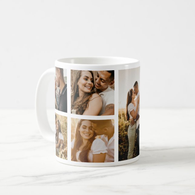Five Photos Collage Newly Weds Simple Coffee Mug (Front Left)