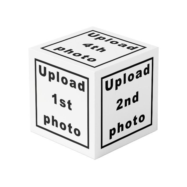 Five Photos on White Photo Cube (Front Angled)