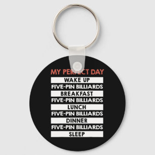 Five-pin Billiards My Perfect Day 5-pins Player Keychain