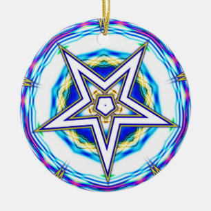 Five pointed star ceramic ornament
