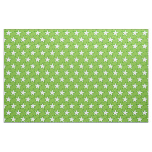 Five Pointed Stars Pattern on a Green Background Fabric