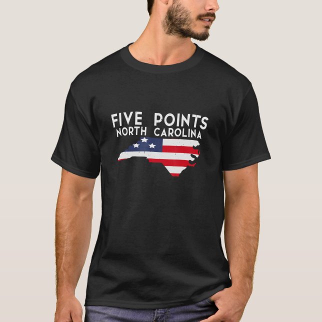 Five Points North Carolina USA State America Trave T-Shirt (Front)