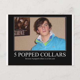 Five Popped Collars Cool Postcard